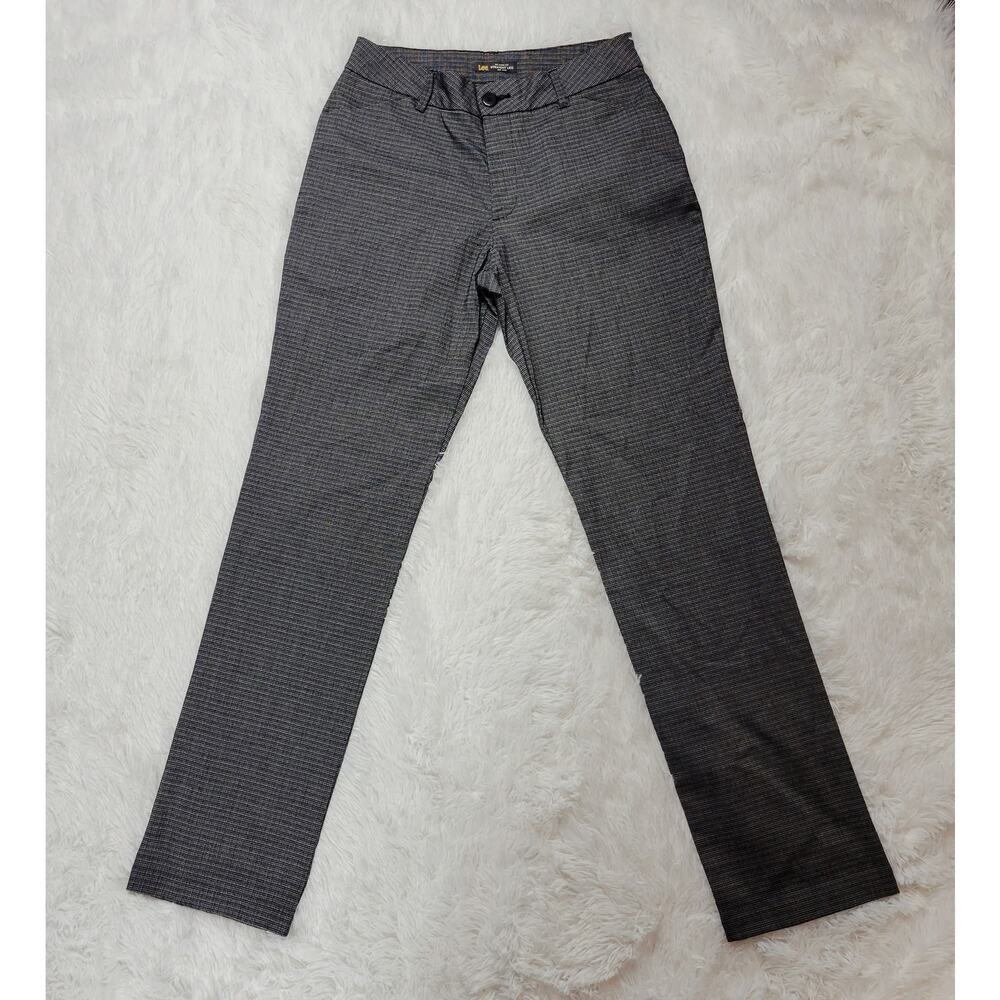 Lee Womens Relaxed Fit Straight Leg Mid Rise Wrinkle Free Pants Size 10‎ Long